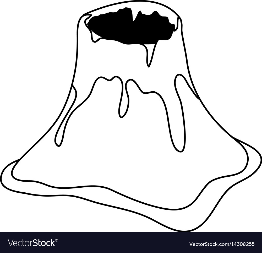 Volcano crater icon image Royalty Free Vector Image