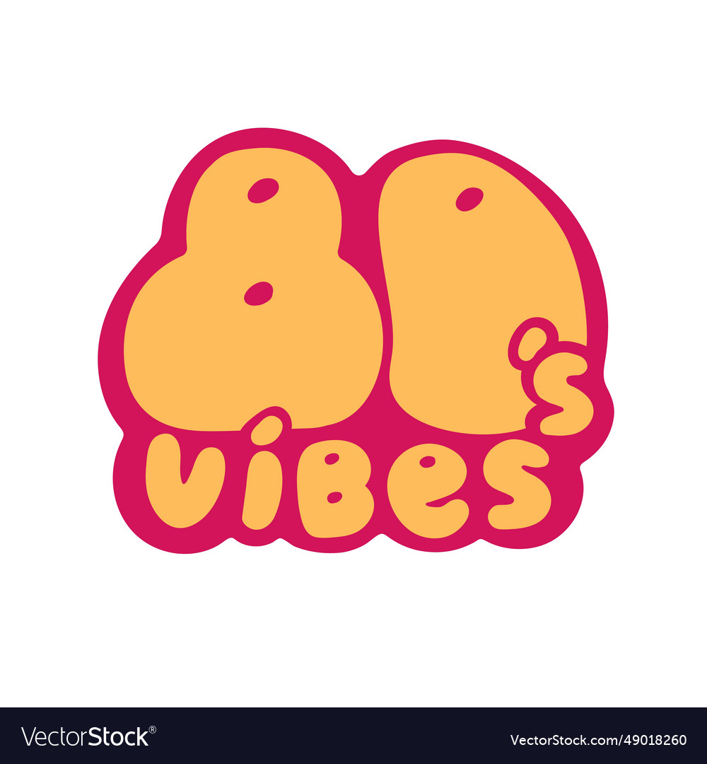 80s vibe sticker 1980 year symbol 1980s vector image 80s vibe sticker 1980 year symbol 1980s