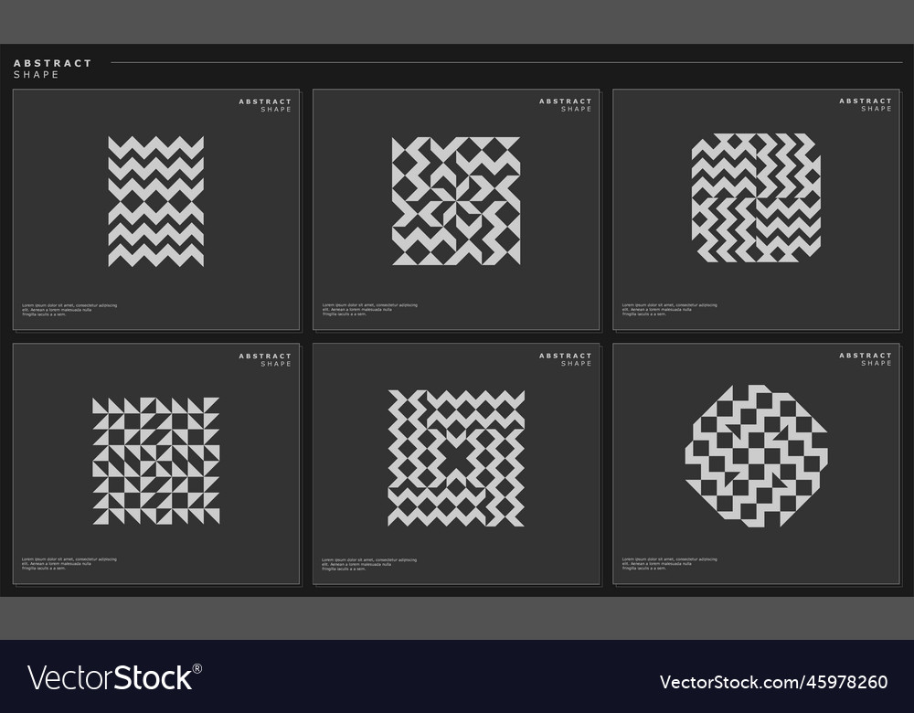 Abstract zigzag lines design template set