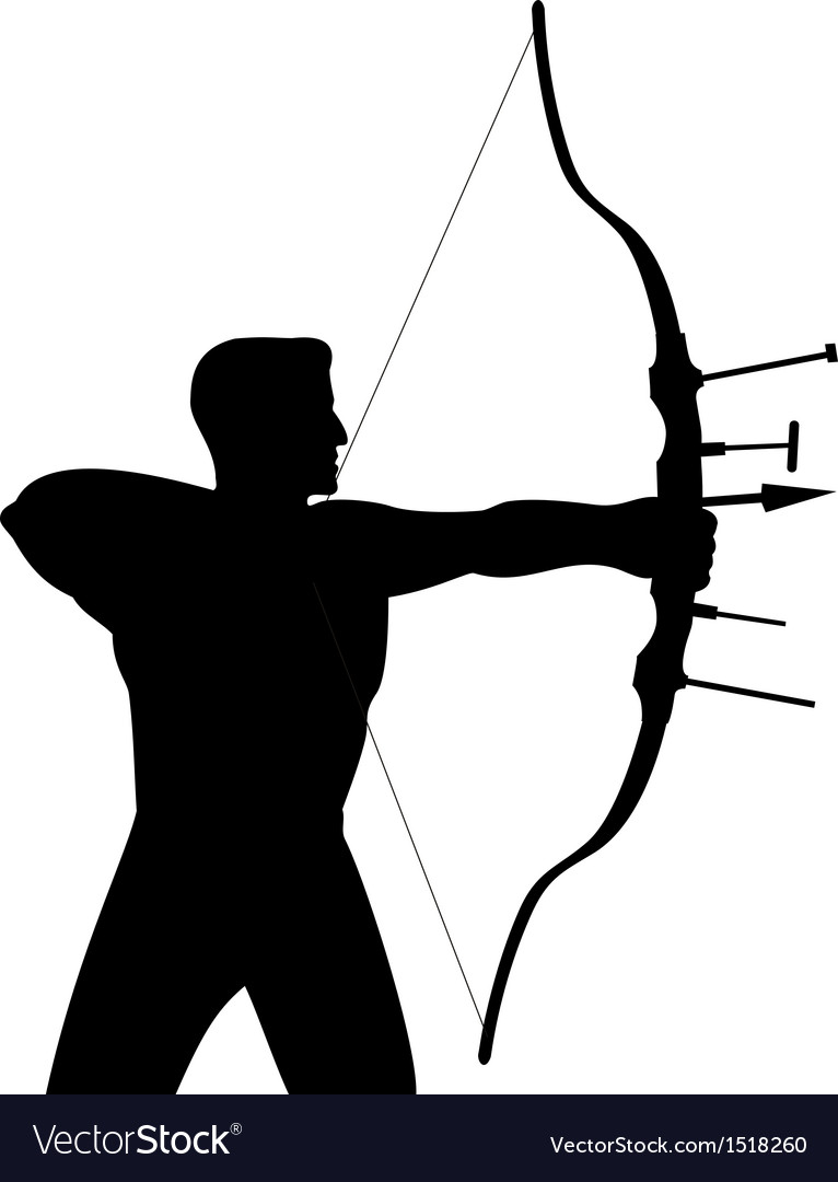 Archer shooting arrow Royalty Free Vector Image