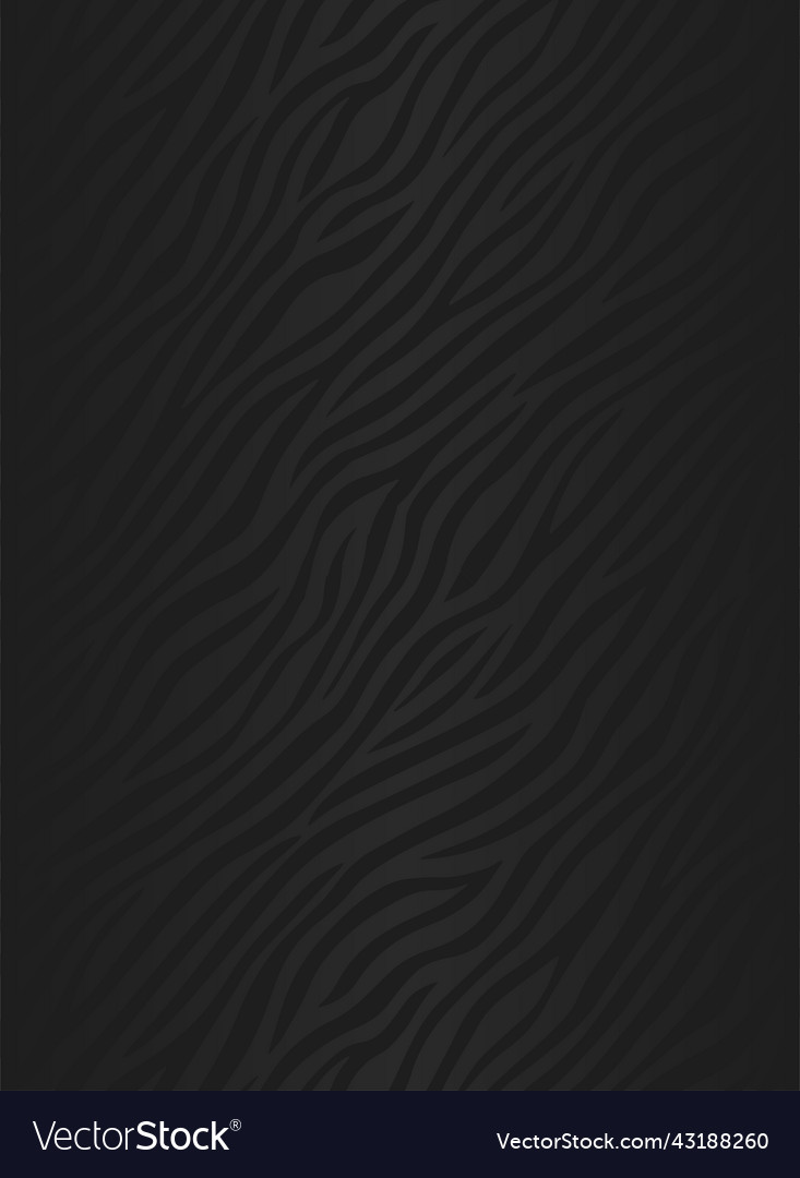 Black background with abstract waves lines zebra vector image Black background with abstract waves lines zebra