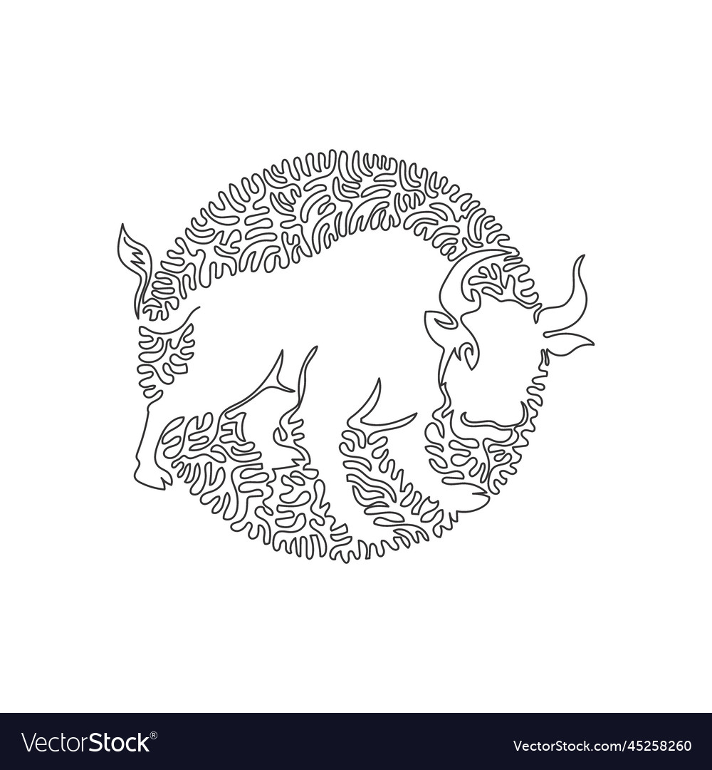 Bull Line Art - Single Continuous Curve