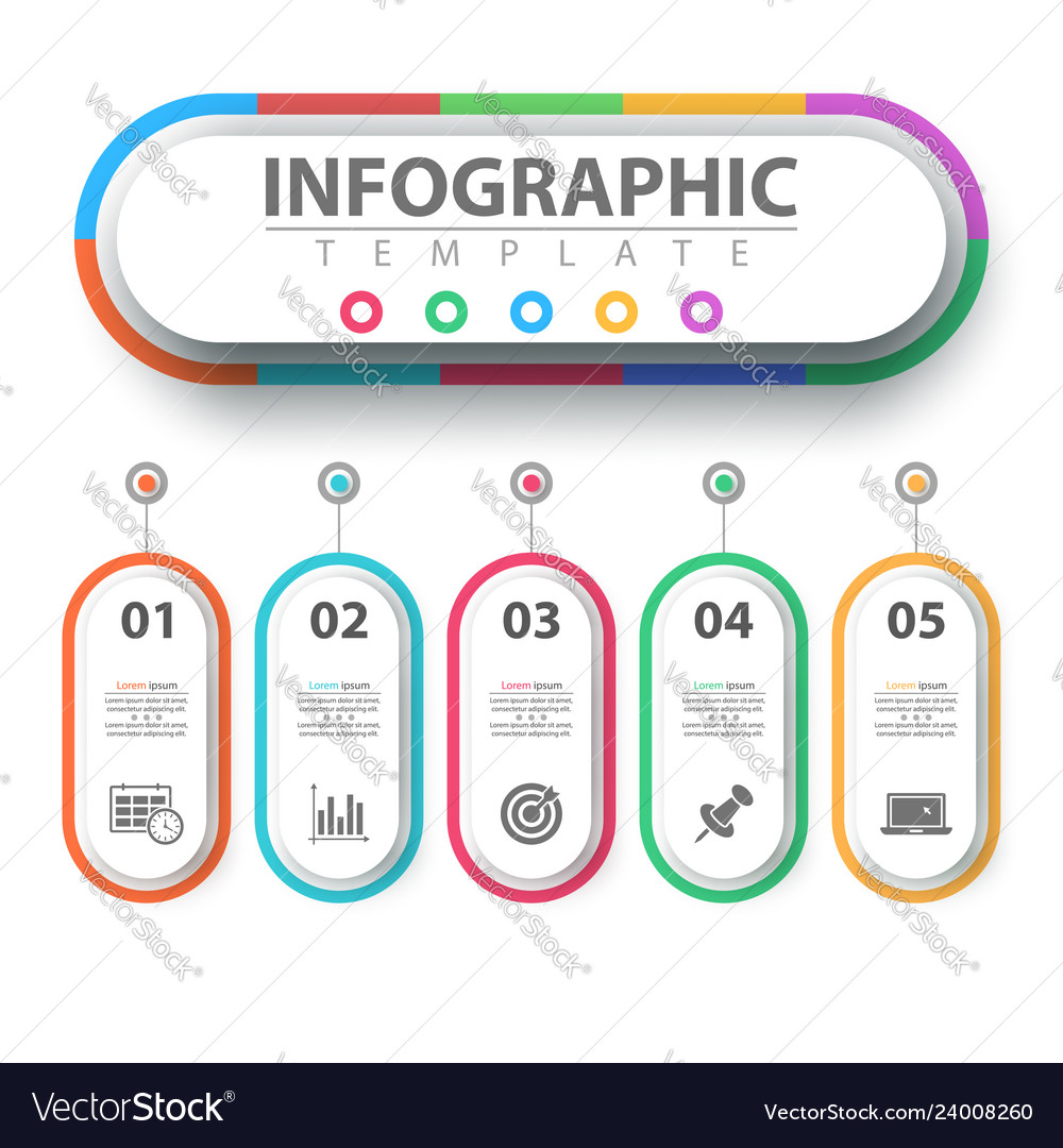 Business infographic paper origami template