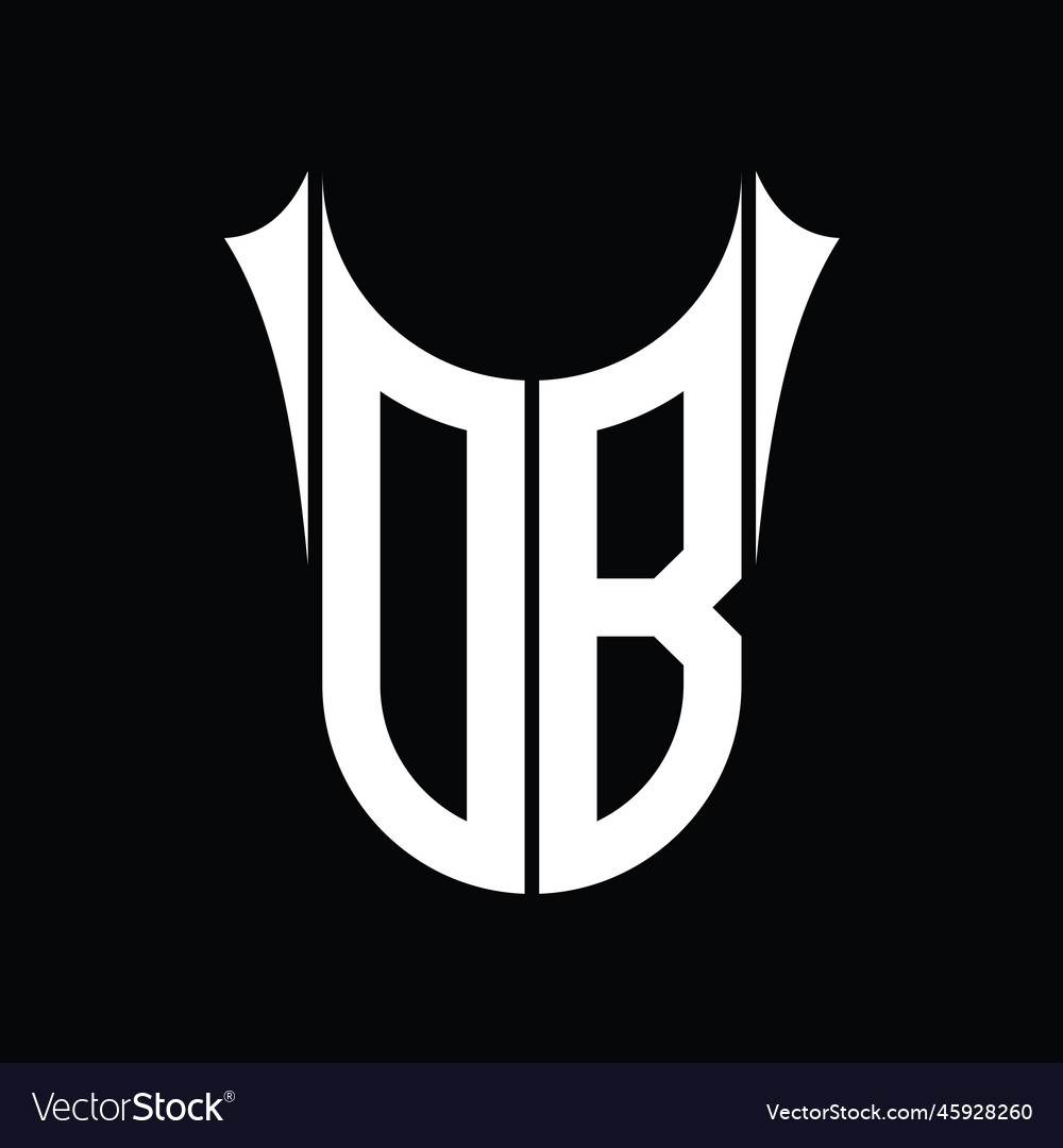 Db logo monogram shield sharp half round shape Vector Image Db logo monogram shield sharp half round shape
