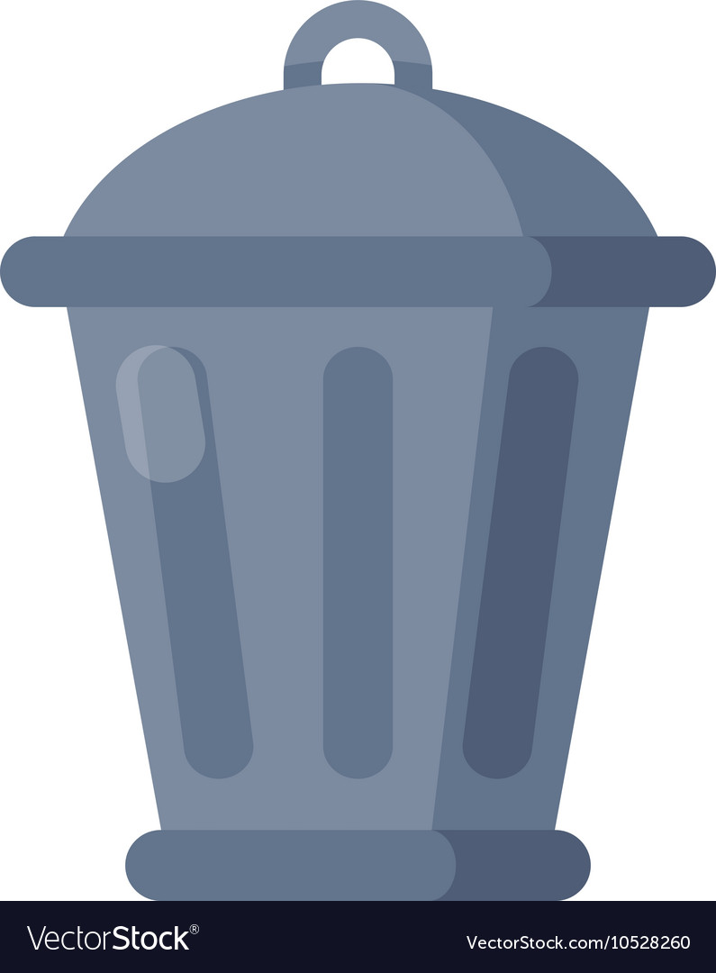 Garbage trash bin flat