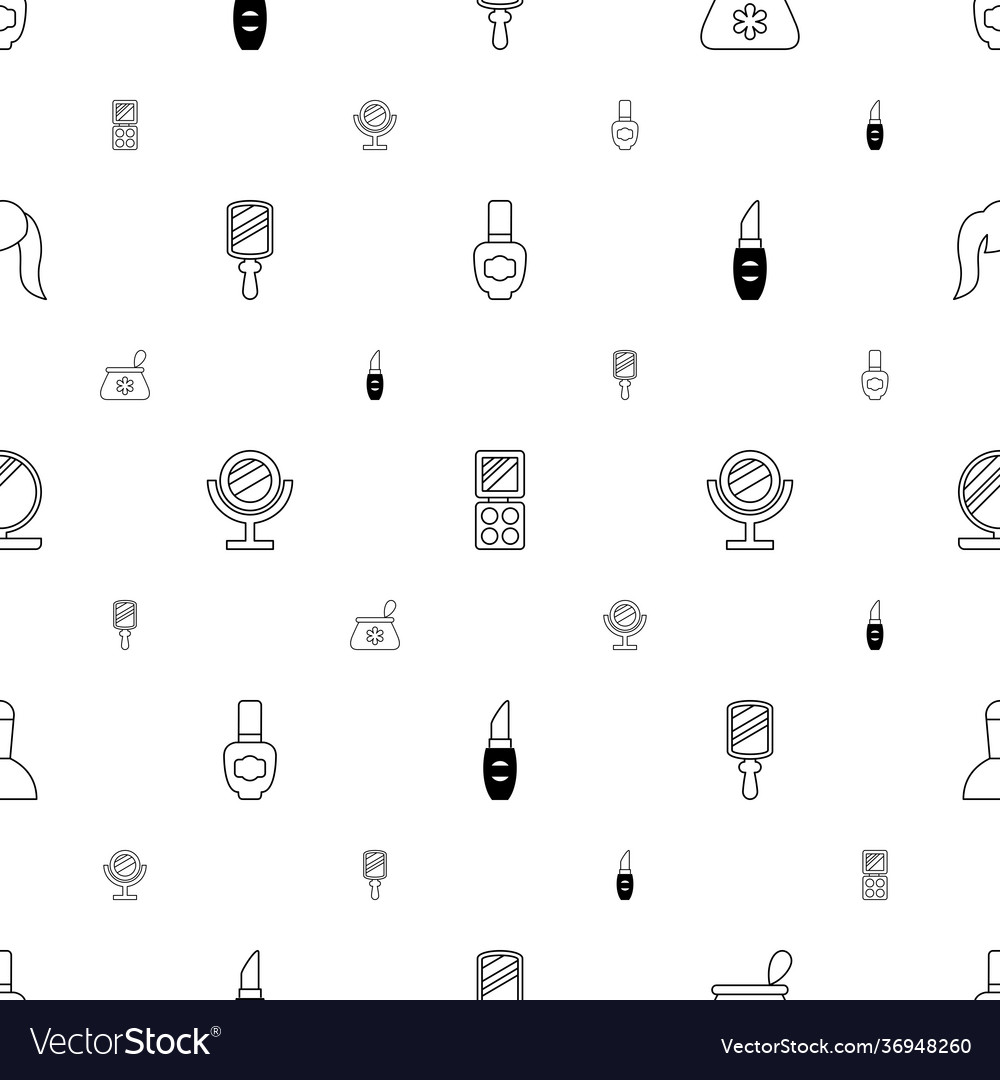 Makeup icons pattern seamless white background