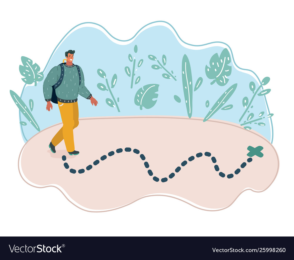Man Following Route to Destination