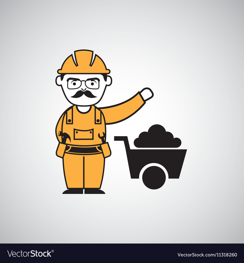 Man worker mining design icon