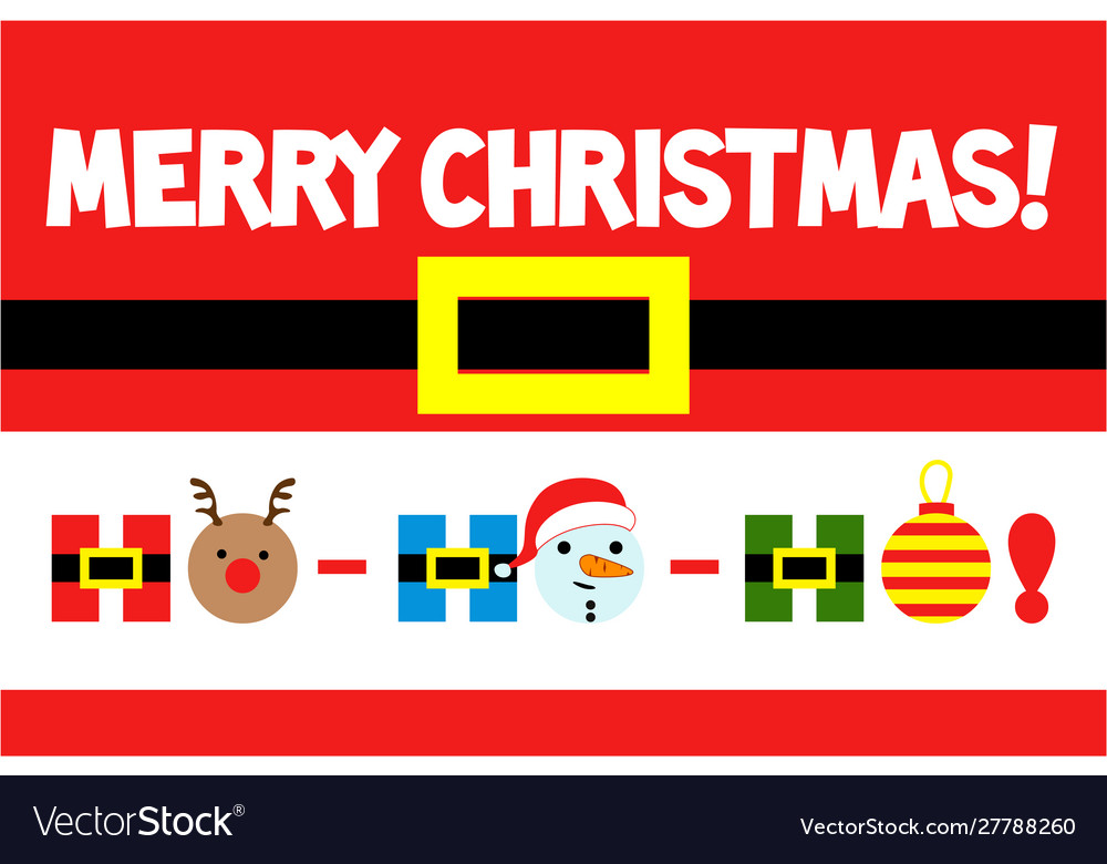 Merry christmas greeting card ho-ho-ho vector image Merry christmas greeting card ho-ho-ho