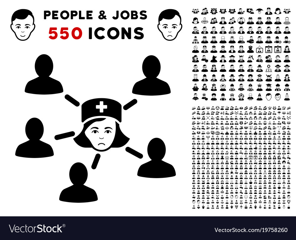 Nurse linked patients icon with bonus