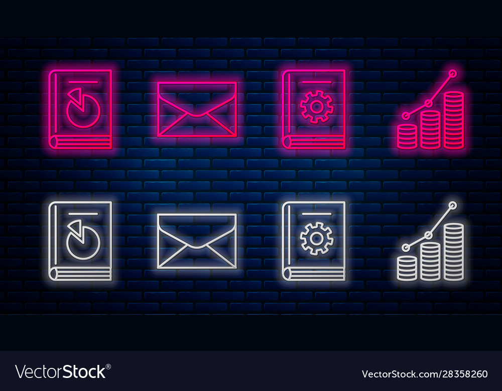 Set line envelope user manual and pie vector image Set line envelope user manual and pie