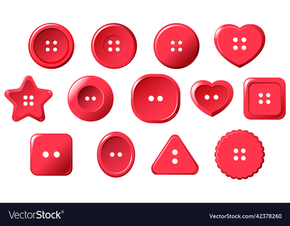 Set of button in different shapes
