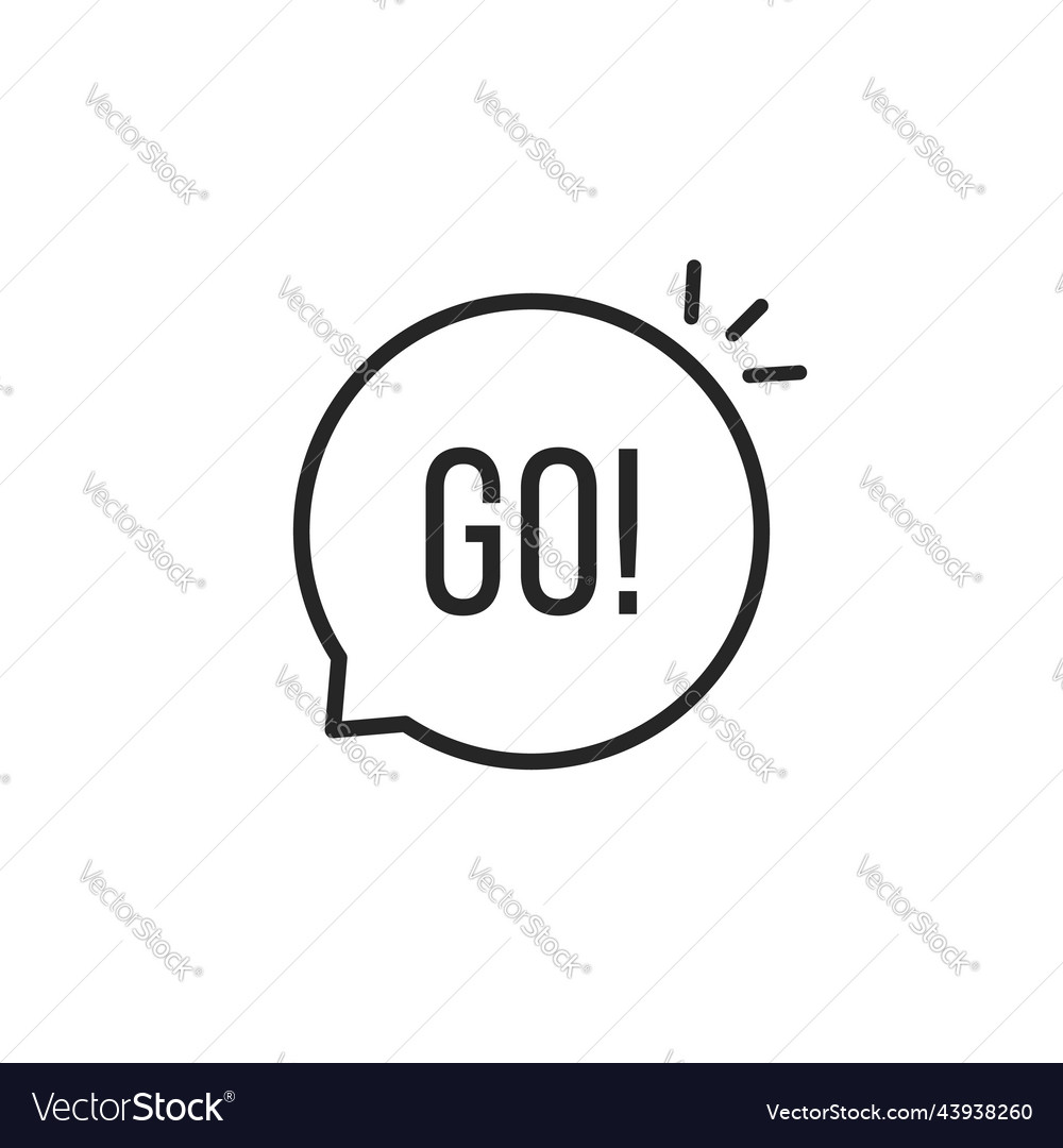 Thin line go speech bubble like action Royalty Free Vector