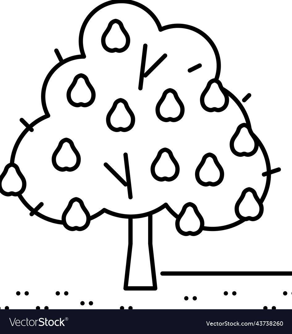 Tree pear line icon