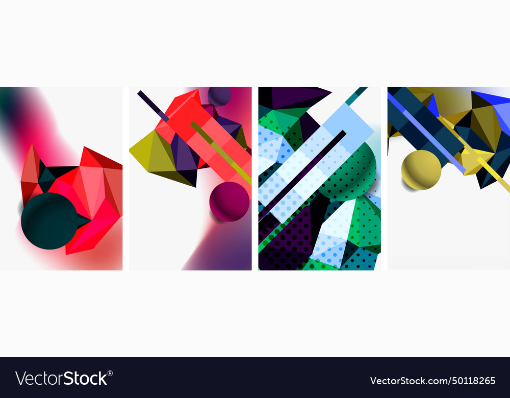 3d sphere and low poly triangle design