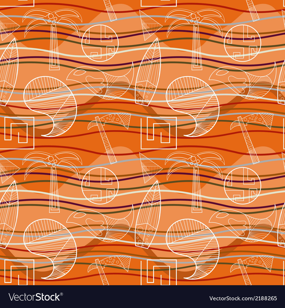 Abstract seamless pattern with stylized