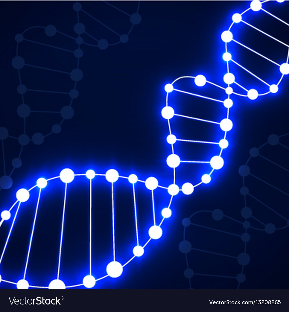 Abstract spiral of dna neon molecular background