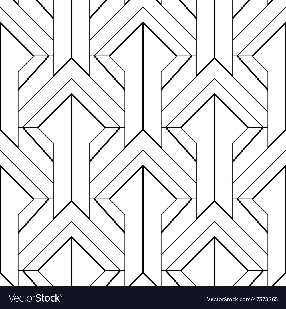 Art deco wallpaper black and white seamless Vector Image