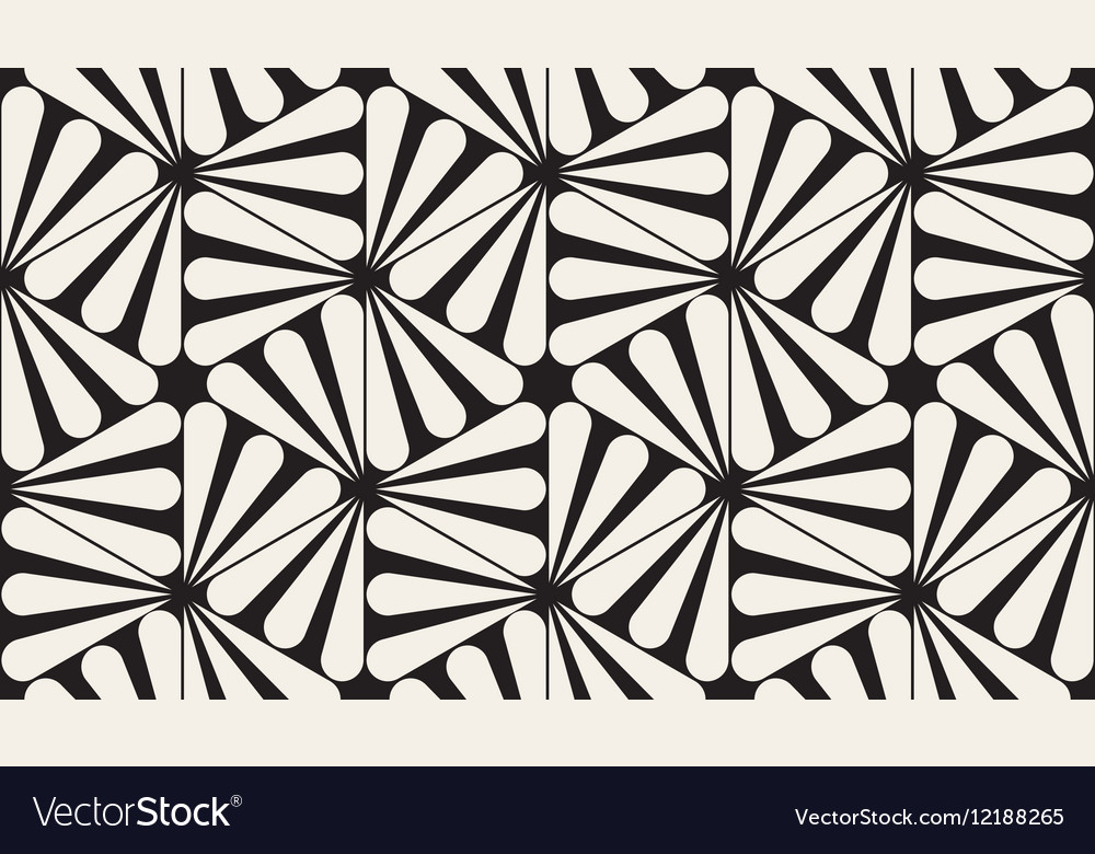 Black and White Rayed Hexagonal Pattern