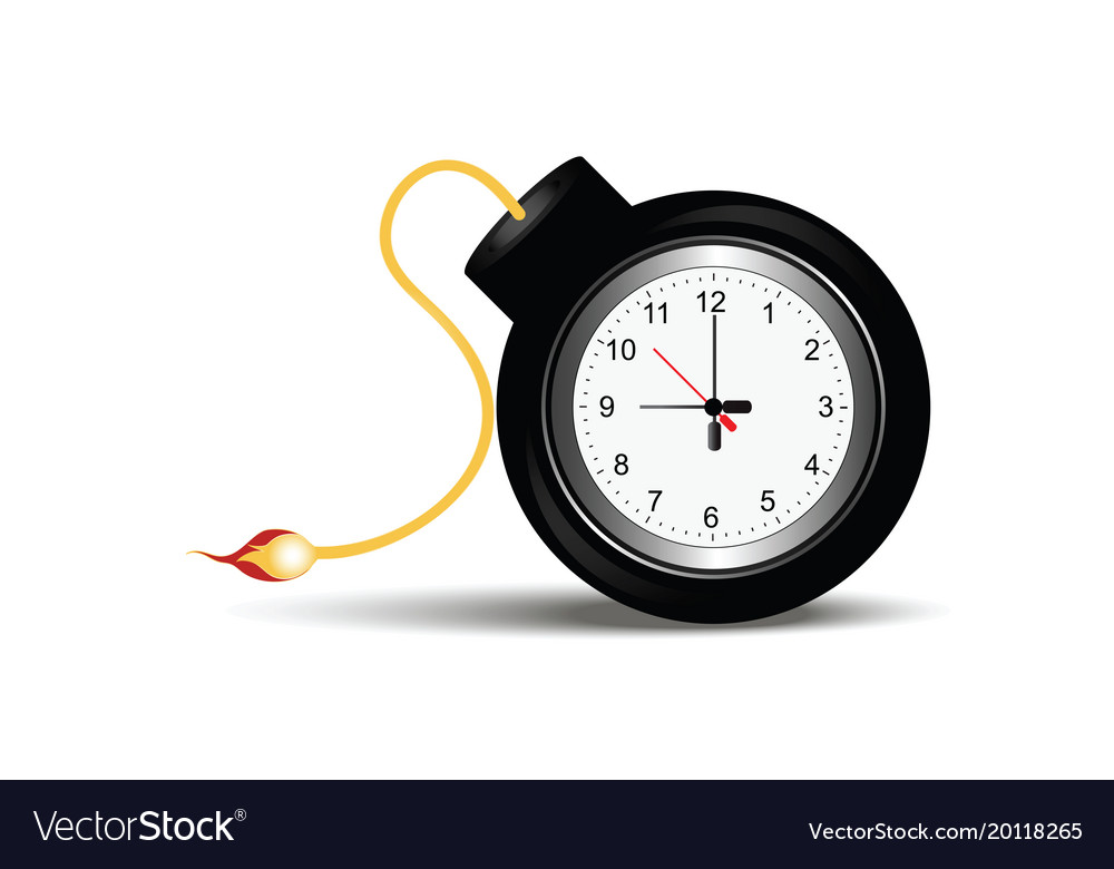 Burning bomb with clock timer