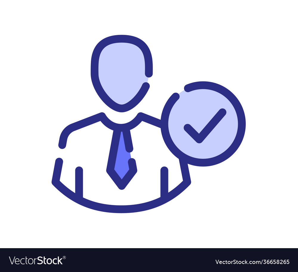 Check profile user single isolated icon with dash
