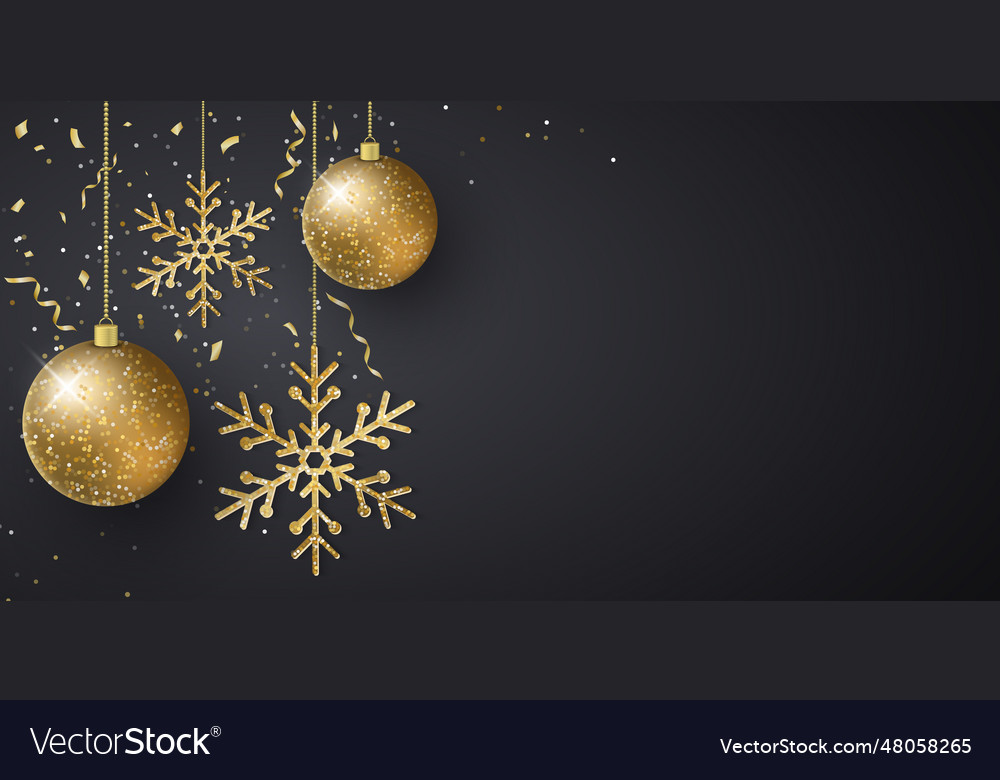 Christmas background with decorations from Vector Image