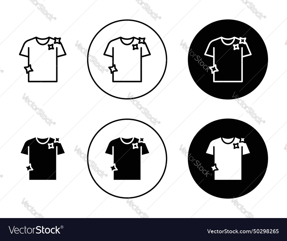 Clean Tshirt Icon Set Stain Free Shirt Royalty Free Vector