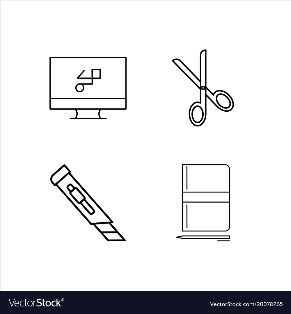 Design and studio simple linear icon setsimple