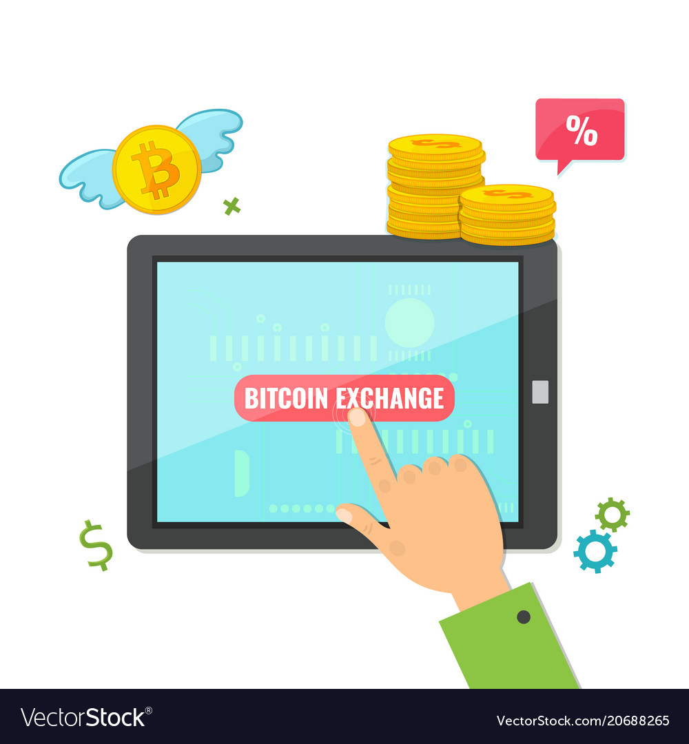 Digital marketing bitcoin exchange concept