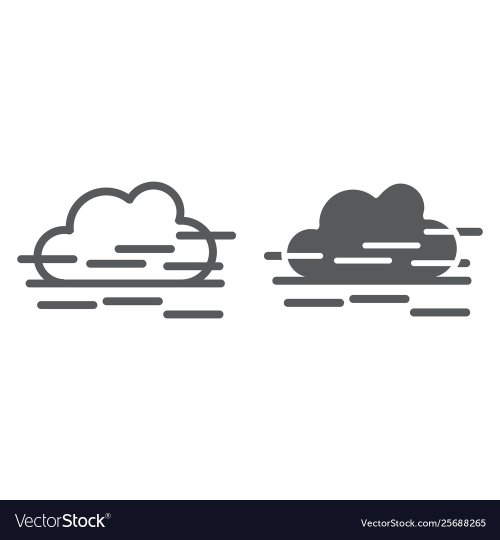 Fog line and glyph icon weather and forecast Vector Image