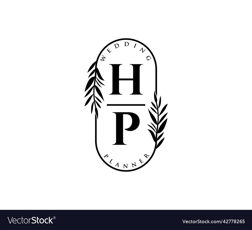 Hp initials letter wedding monogram logos