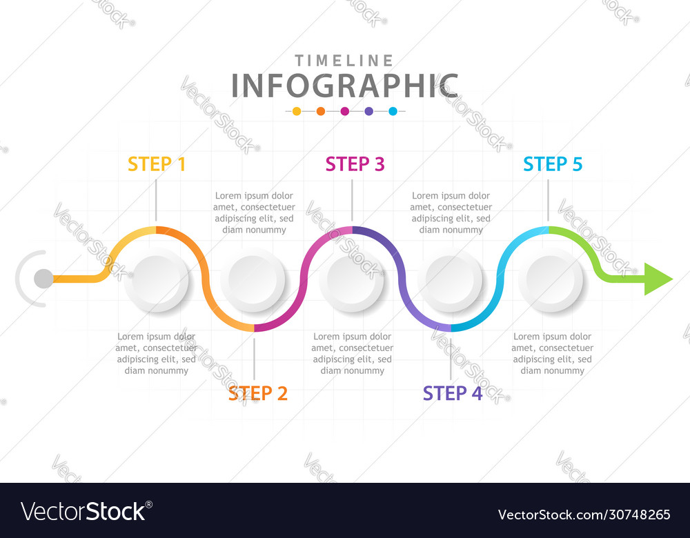 Infographic template for business 5 steps modern vector image Infographic template for business 5 steps modern