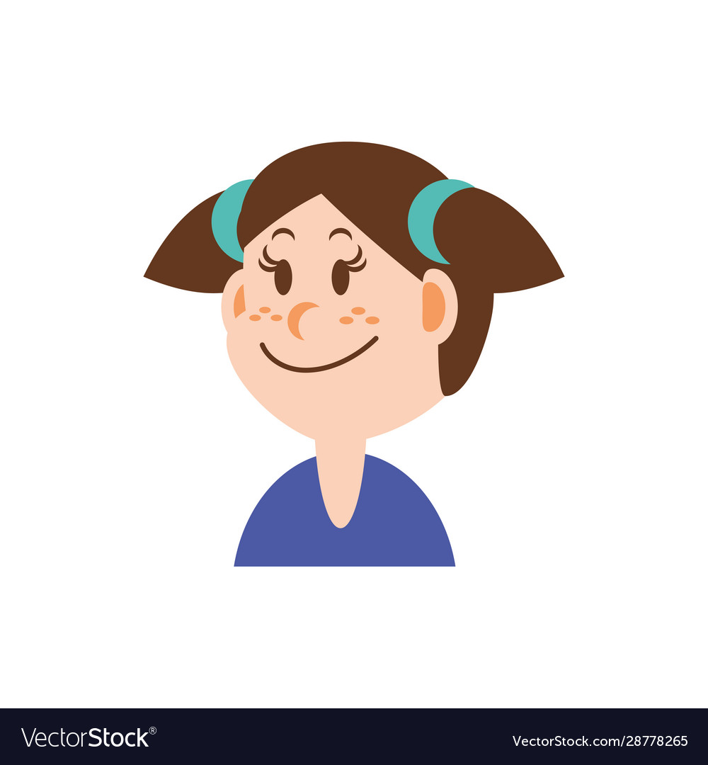 Isolated girl cartoon with brown hair Royalty Free Vector