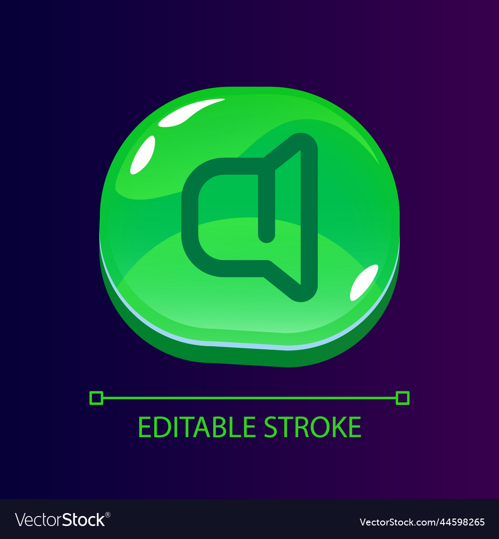 Lautsprecher glänzende ui-Taste mit linearem Symbol vector image Lautsprecher glänzende ui-Taste mit linearem Symbol