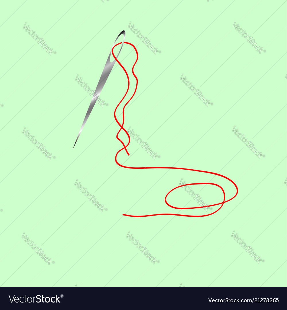 Needle red thread