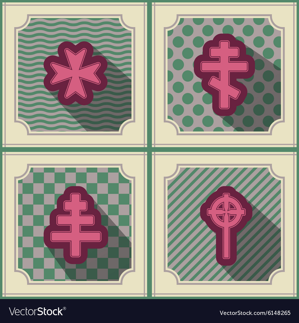 Seamless background with different crosses