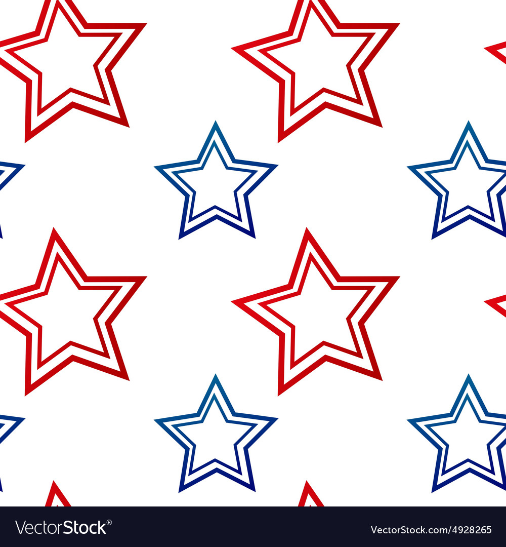 Seamless pattern with red and blue stars