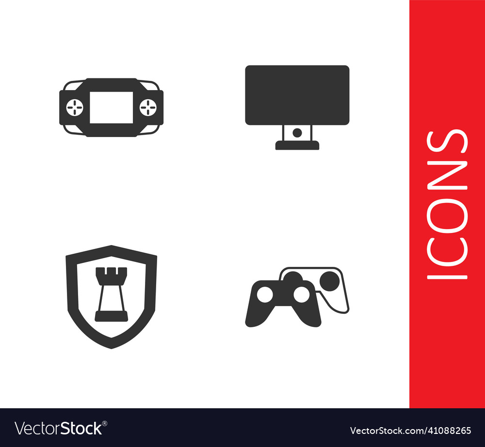 Set game controller or joystick portable video vector image Set game controller or joystick portable video