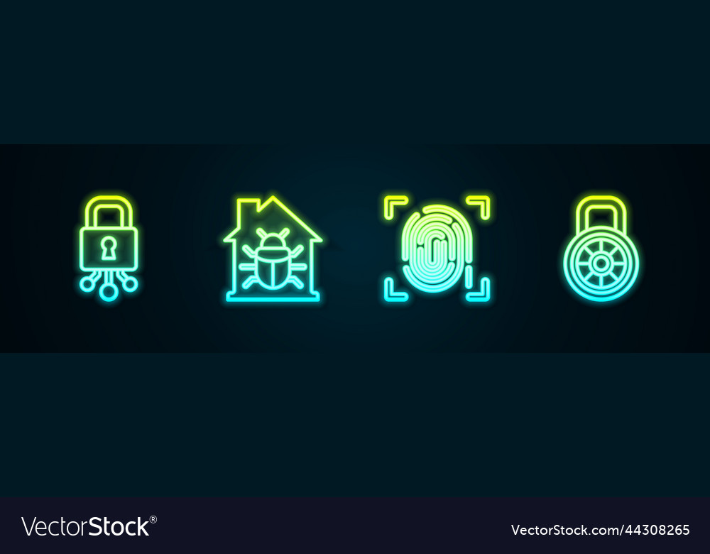 Set line cyber security house system bug Vector Image Set line cyber security house system bug