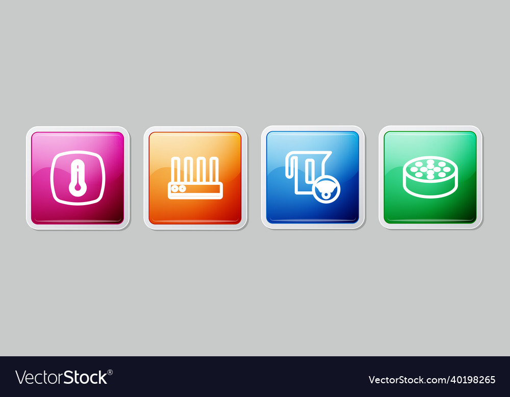 Set line thermostat router and wi-fi signal vector image Set line thermostat router and wi-fi signal