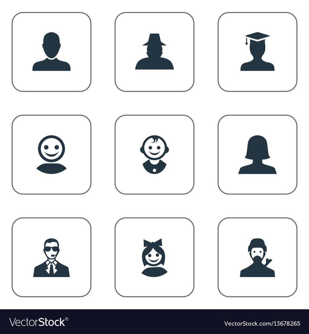 Set von einfachen Mitgliedssymbolen vector image Set von einfachen Mitgliedssymbolen