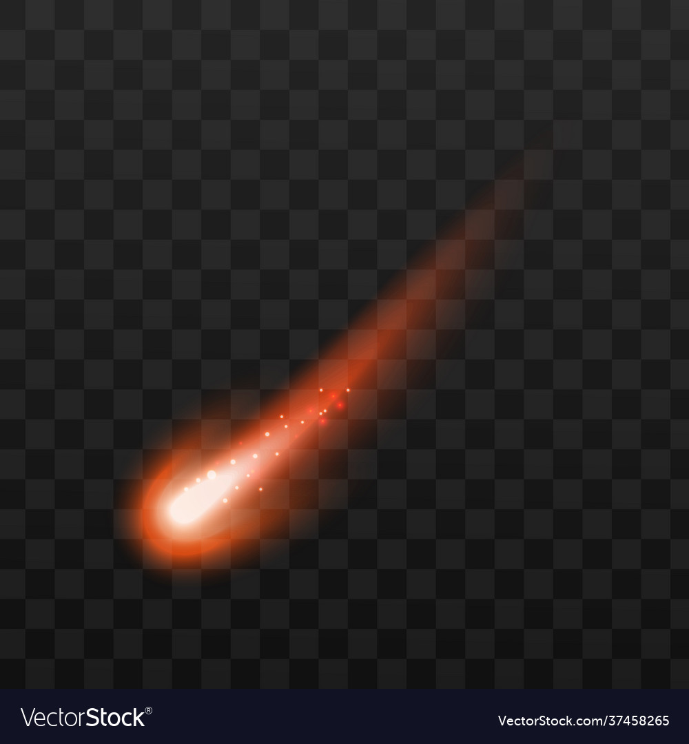 Template falling meteor or comet realistic