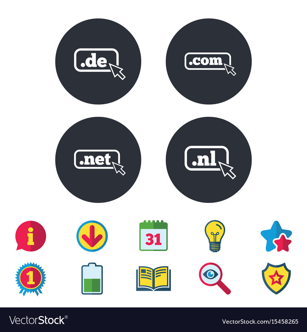Top-level domains signs de com net and nl