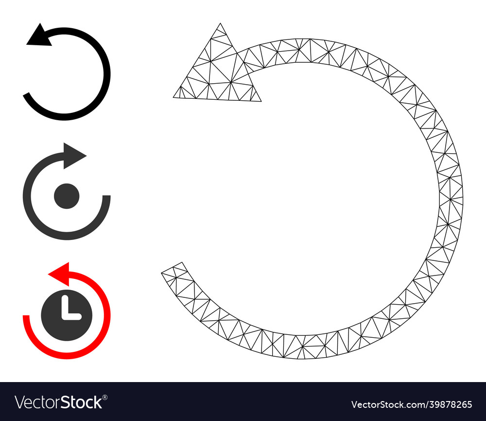Web mesh rotate left arrow icon and bonus