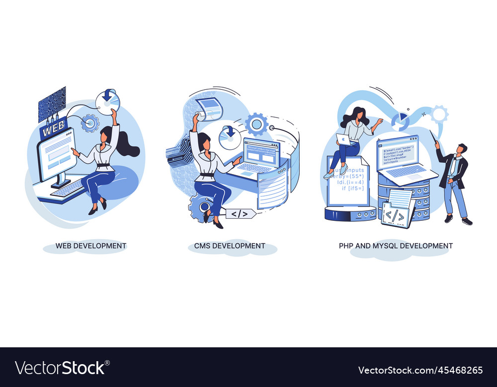 Website architecture concepts web development vector image Website architecture concepts web development
