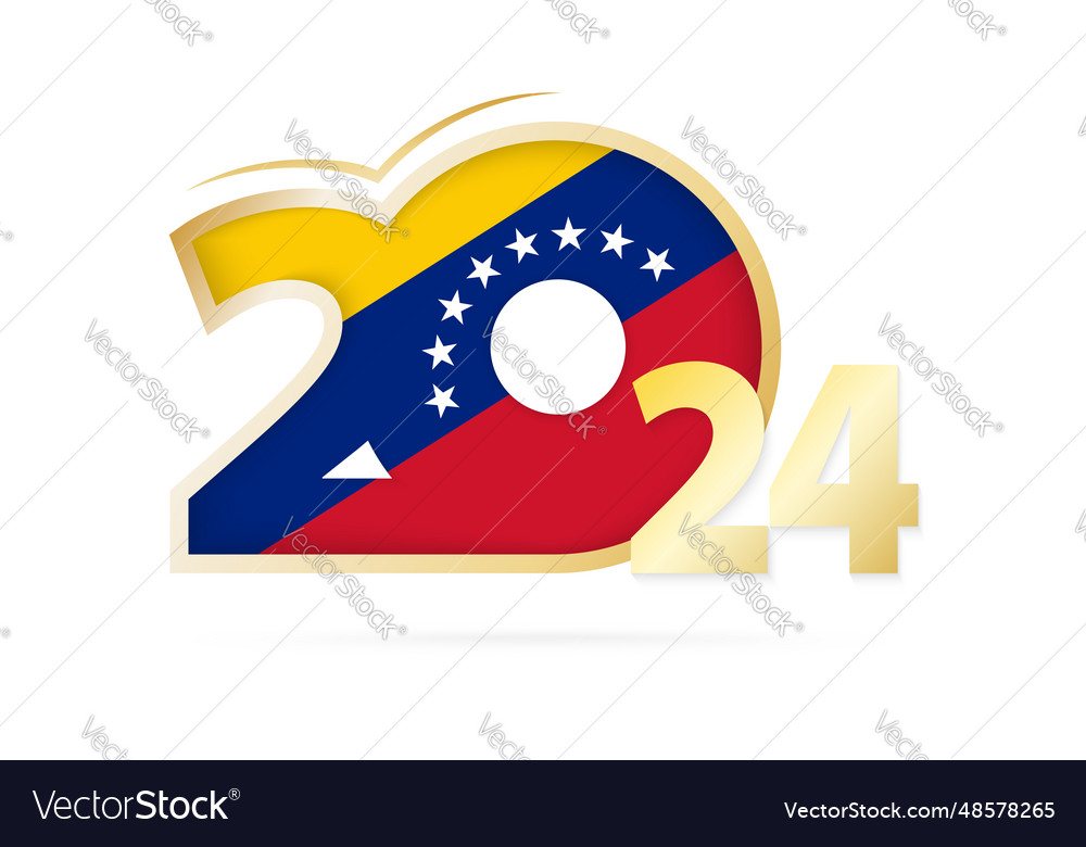 Year 2024 with venezuela flag pattern