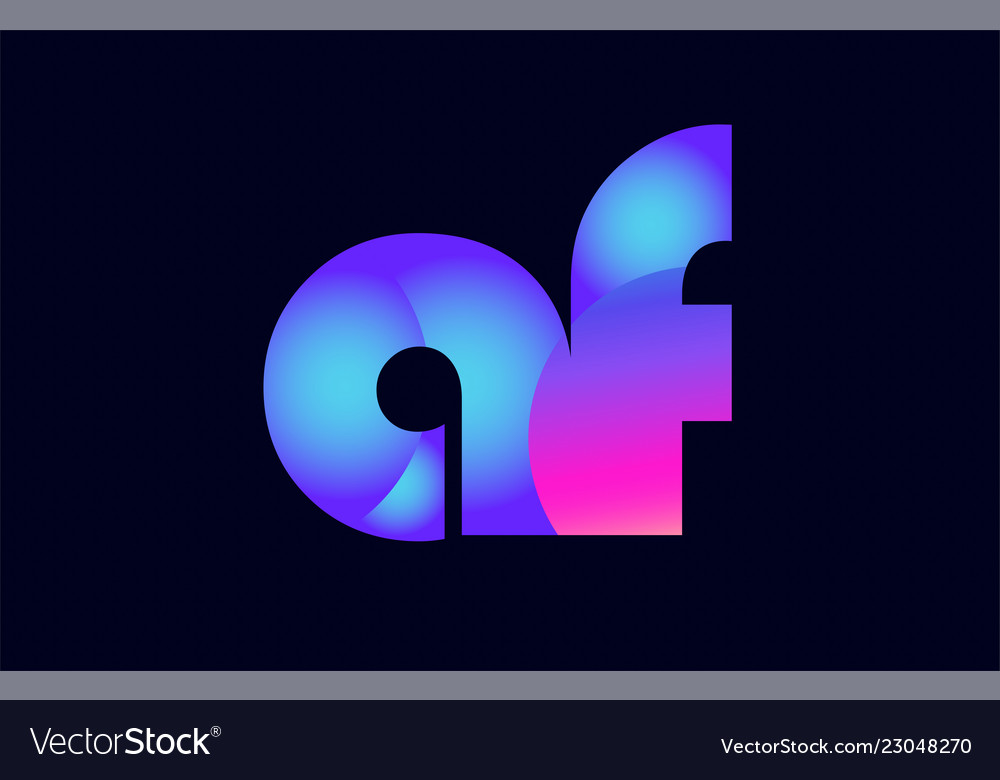 Af a f spink blue gradient alphabet letter