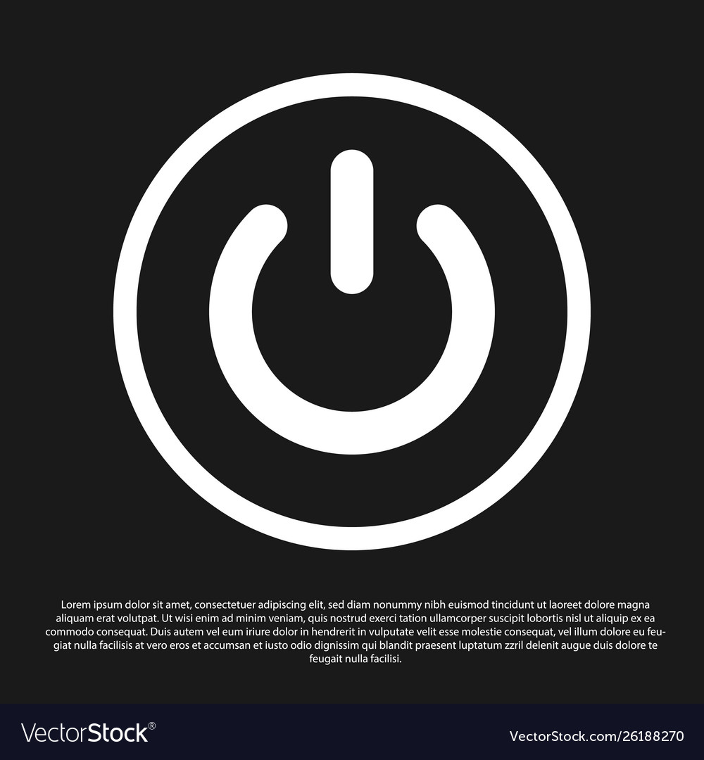 Black power button icon isolated on