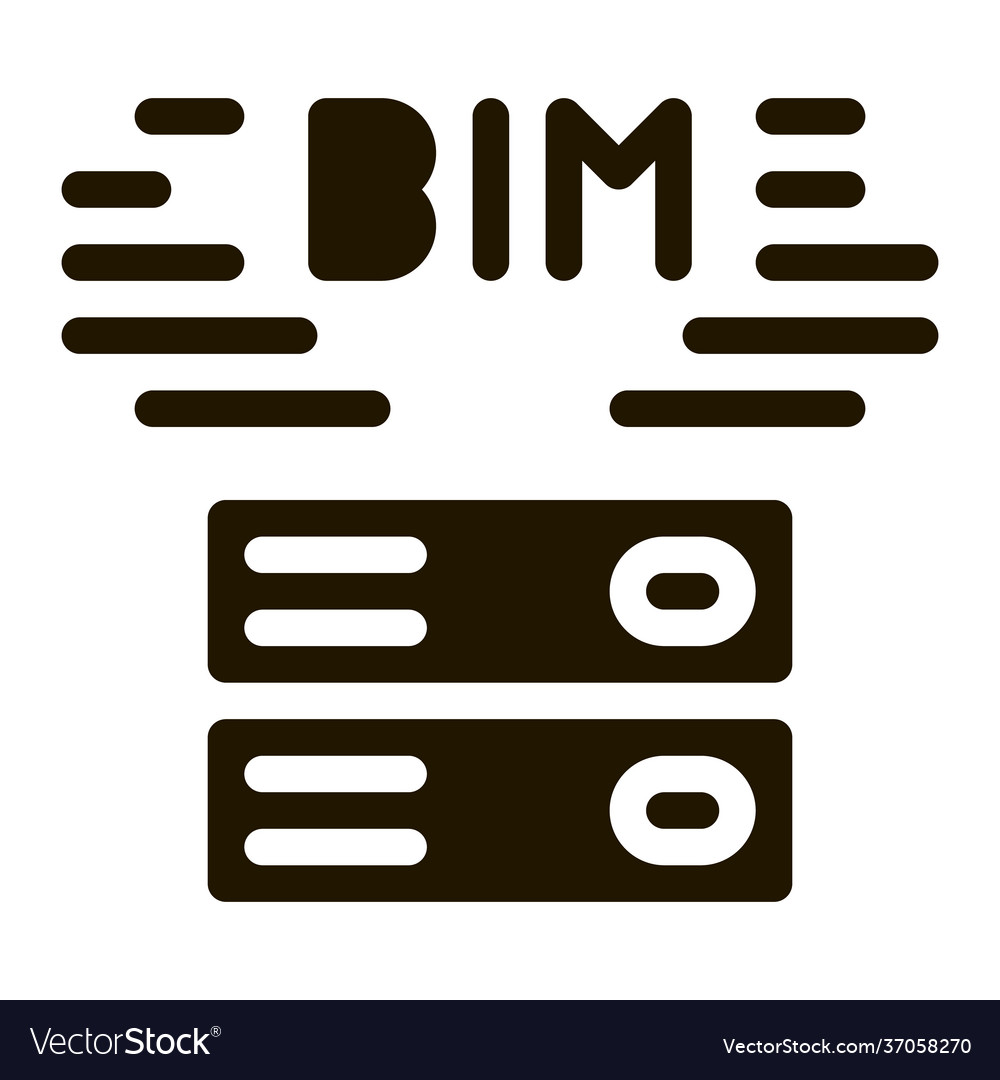 Building information modeling icon glyph