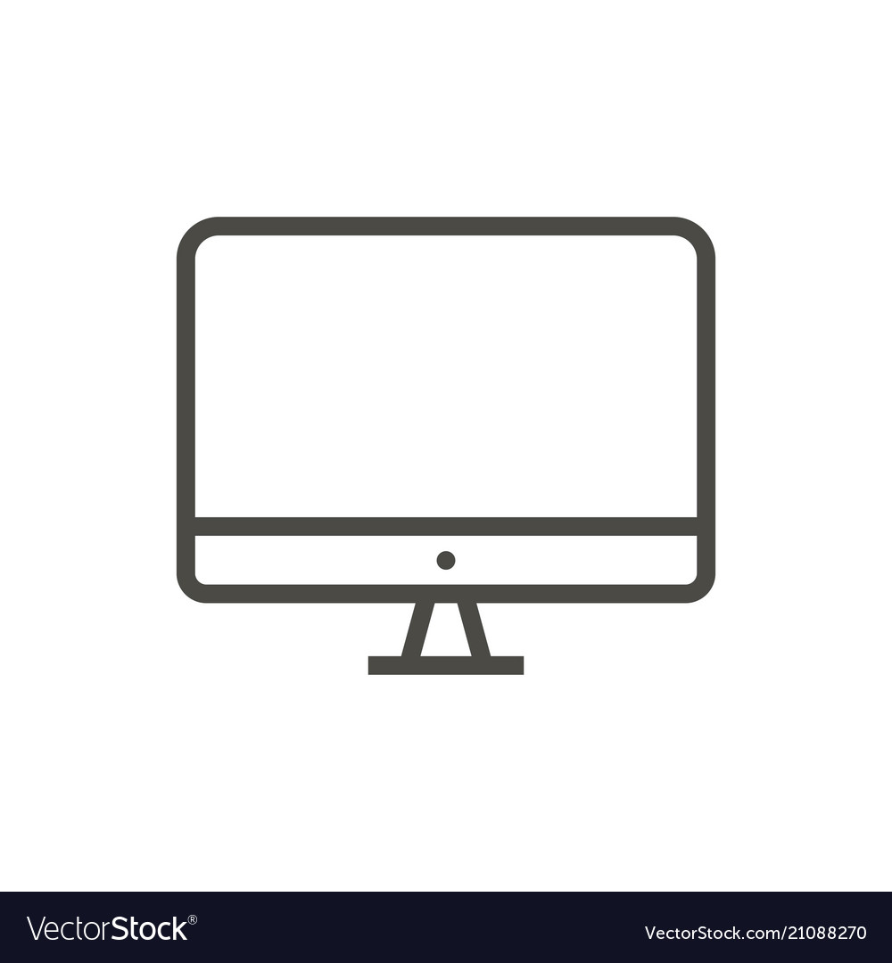 Computer Icon Line Pc Screen Symbol Royalty Free Vector